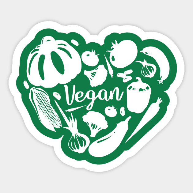 Vegan Heart Vegan Activist Sticker TeePublic